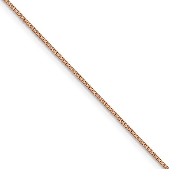 1mm 14k Rose Gold Diamond Cut Open Franco Chain Necklace, 18 Inch